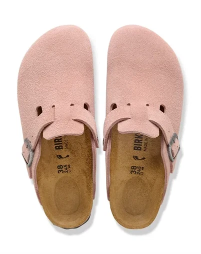 Birkenstock - Boston Suede Leather Sandal - Pink Clay